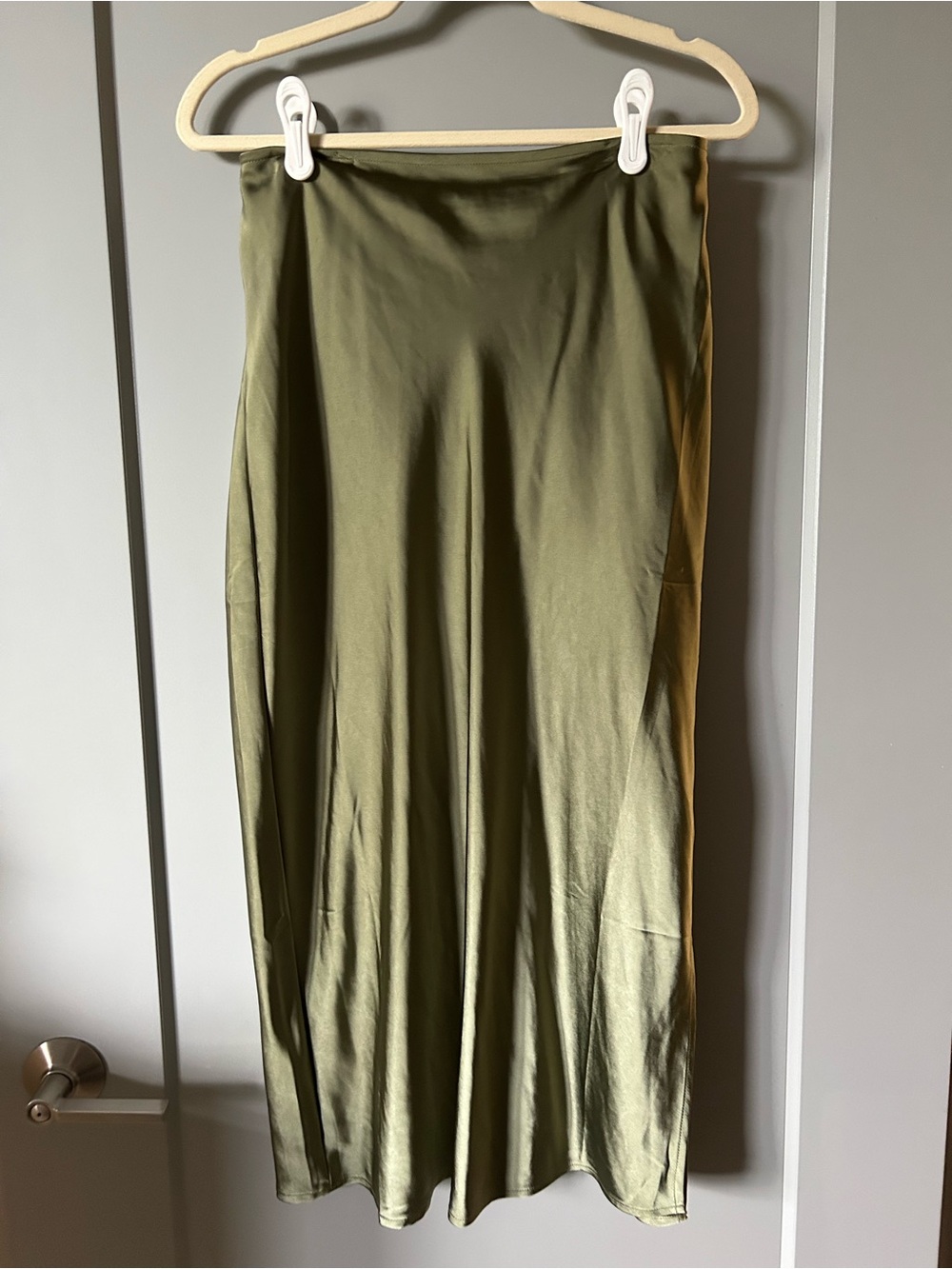 Old Navy Olive Satin Maxi Skirt